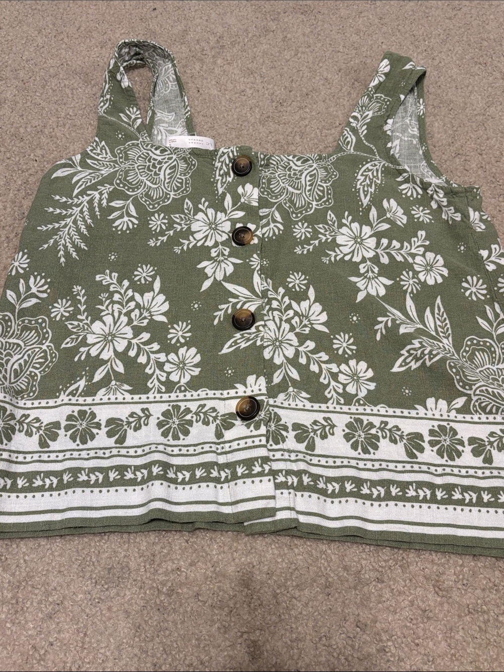 Green Floral Tank Top - Picture 4 of 6